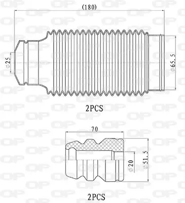 прахозащитен комплект, амортисьор OPEN PARTS          