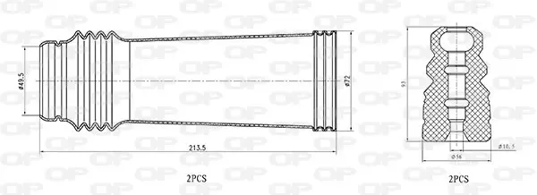 прахозащитен комплект, амортисьор OPEN PARTS          