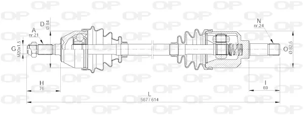 полуоска OPEN PARTS          