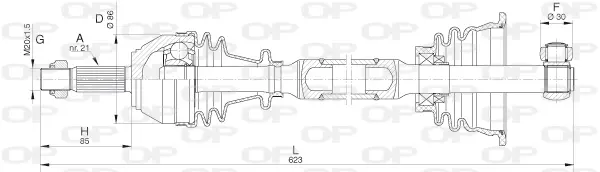 полуоска OPEN PARTS          