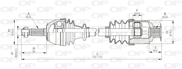 полуоска OPEN PARTS          