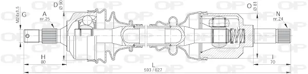 полуоска OPEN PARTS          