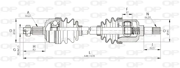 Полуоска OPEN PARTS