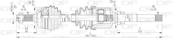 Полуоска OPEN PARTS