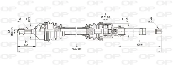 полуоска OPEN PARTS          