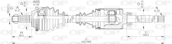 полуоска OPEN PARTS          