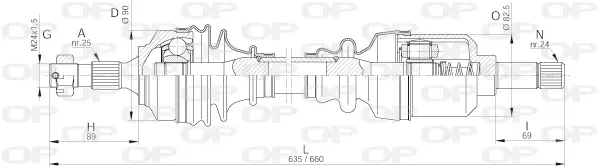 Полуоска OPEN PARTS