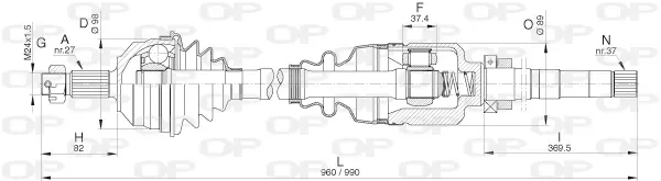 Полуоска OPEN PARTS