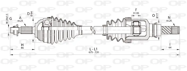 Полуоска OPEN PARTS