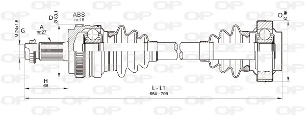 полуоска OPEN PARTS          