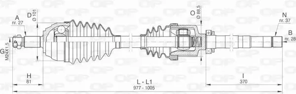 полуоска OPEN PARTS          