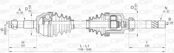 полуоска OPEN PARTS          