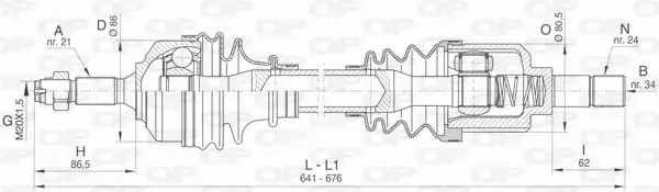 полуоска OPEN PARTS          