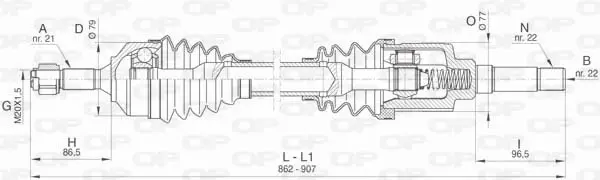 полуоска OPEN PARTS          