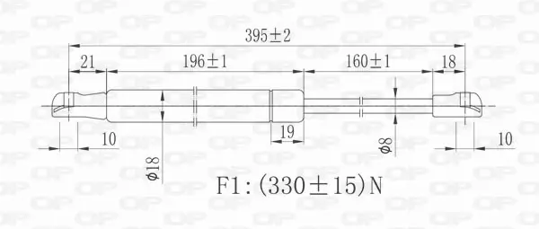 газов амортисьор, капак на двигателя OPEN PARTS          