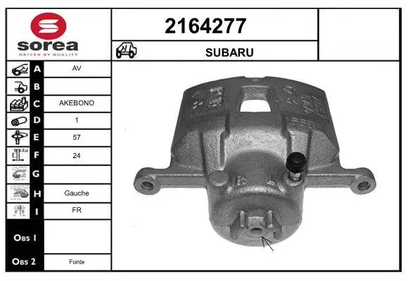 Ремонтни комплекти за SUBARU IMPREZA седан (GD, GG) 1.6 2164277 EAI                 