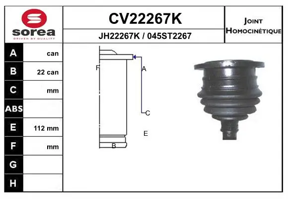 каре комплект, полуоска EAI                 