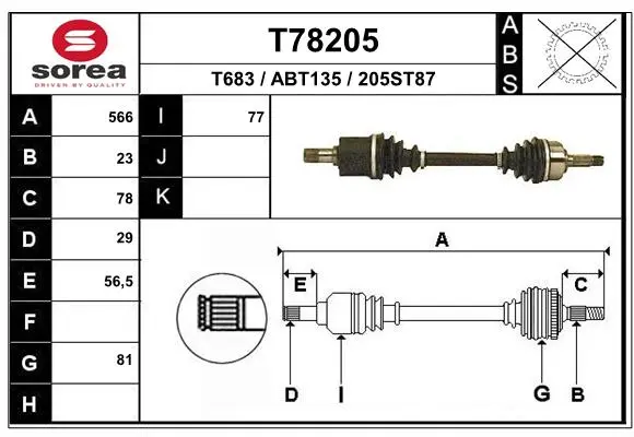 полуоска EAI                 
