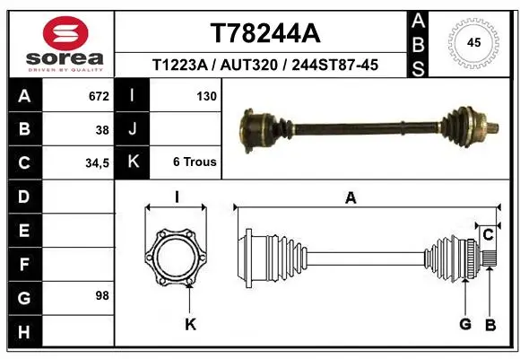 полуоска EAI                 