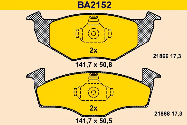 комплект спирачно феродо, дискови спирачки BARUM               