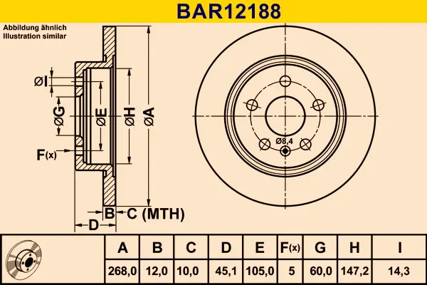 спирачен диск BARUM               