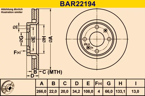 спирачен диск BARUM               