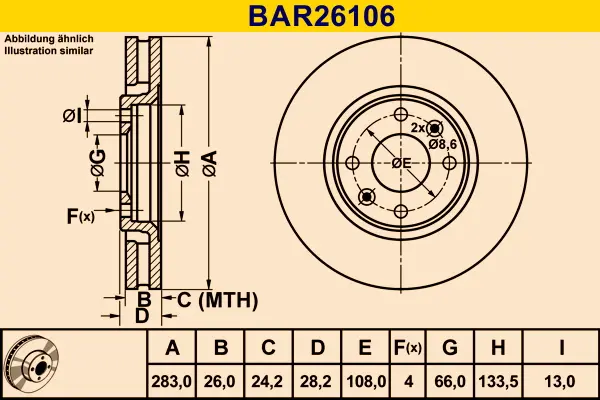 спирачен диск BARUM               