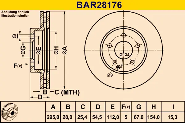 спирачен диск BARUM               