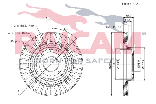 спирачен диск RAICAM              