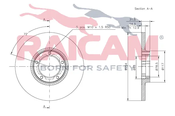 спирачен диск RAICAM              
