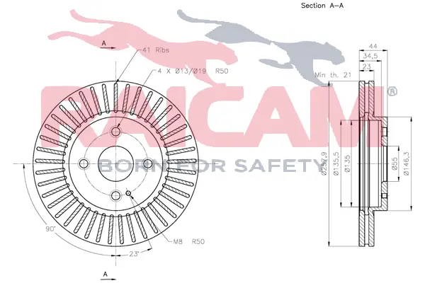 спирачен диск RAICAM              