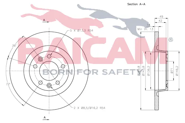 спирачен диск RAICAM              