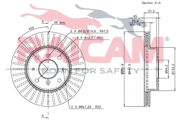 спирачен диск RAICAM              
