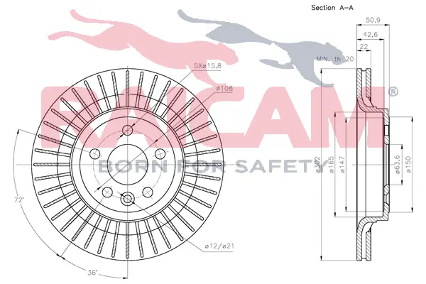 спирачен диск RAICAM              
