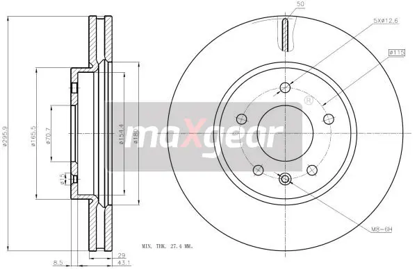 Спирачен диск MAXGEAR