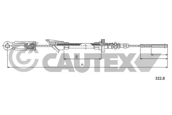 въжен механизъм, задействане на съединителя CAUTEX              
