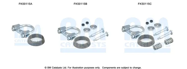 монтажен комплект, изпускателна тръба BM CATALYSTS        