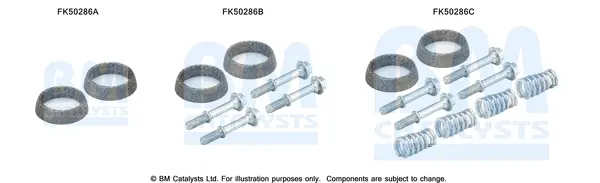 монтажен комплект, изпускателна тръба BM CATALYSTS        