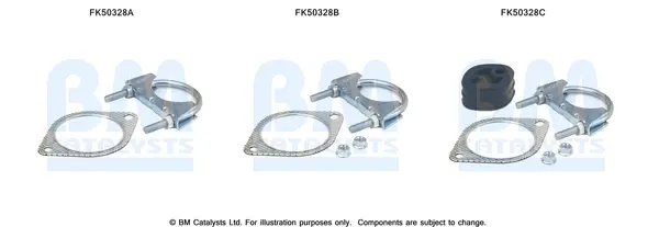 монтажен комплект, изпускателна тръба BM CATALYSTS        