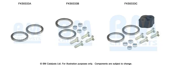 монтажен комплект, изпускателна тръба BM CATALYSTS        