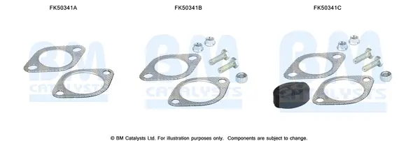 монтажен комплект, изпускателна тръба BM CATALYSTS        
