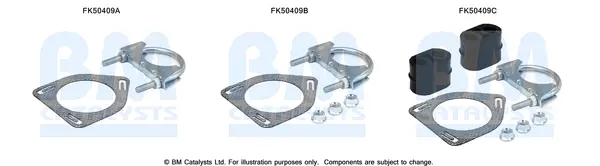 монтажен комплект, изпускателна тръба BM CATALYSTS        