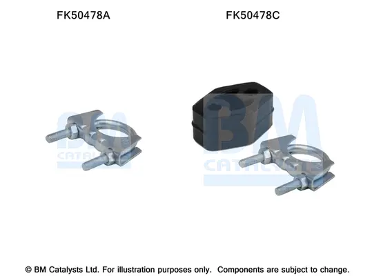монтажен комплект, изпускателна тръба BM CATALYSTS        