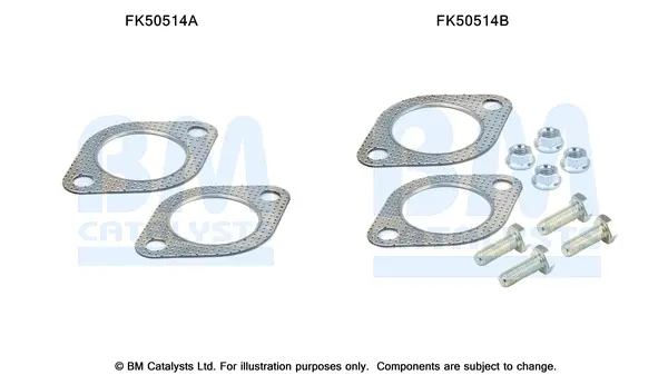 монтажен комплект, изпускателна тръба BM CATALYSTS        