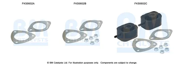 монтажен комплект, изпускателна тръба BM CATALYSTS        