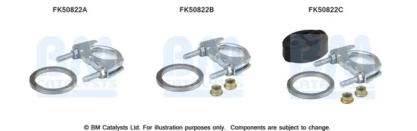 монтажен комплект, изпускателна тръба BM CATALYSTS        