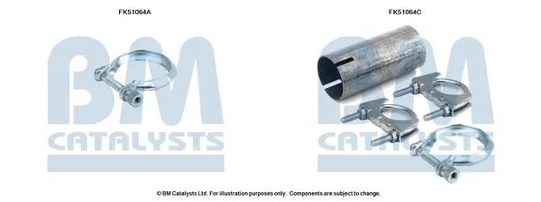 монтажен комплект, изпускателна тръба BM CATALYSTS        