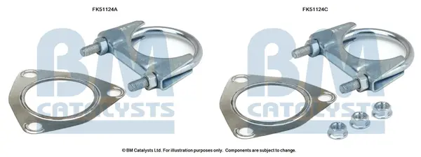 монтажен комплект, изпускателна тръба BM CATALYSTS        