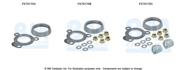 монтажен комплект, изпускателна тръба BM CATALYSTS        