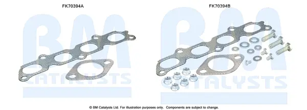 монтажен комплект, изпускателна тръба BM CATALYSTS        